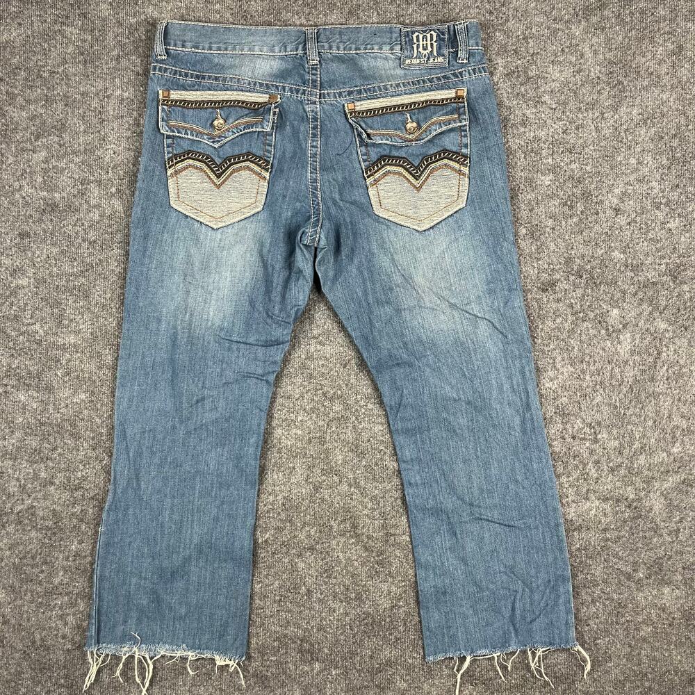 Request Jeans Womens Size 38 Blue Distressed‎ Frayed Hem Straight Y2K Denim